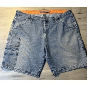 Rigolletto Denim Cargo Shorts Mens 48 Blue Y2K Baggy Skater Hip Hop